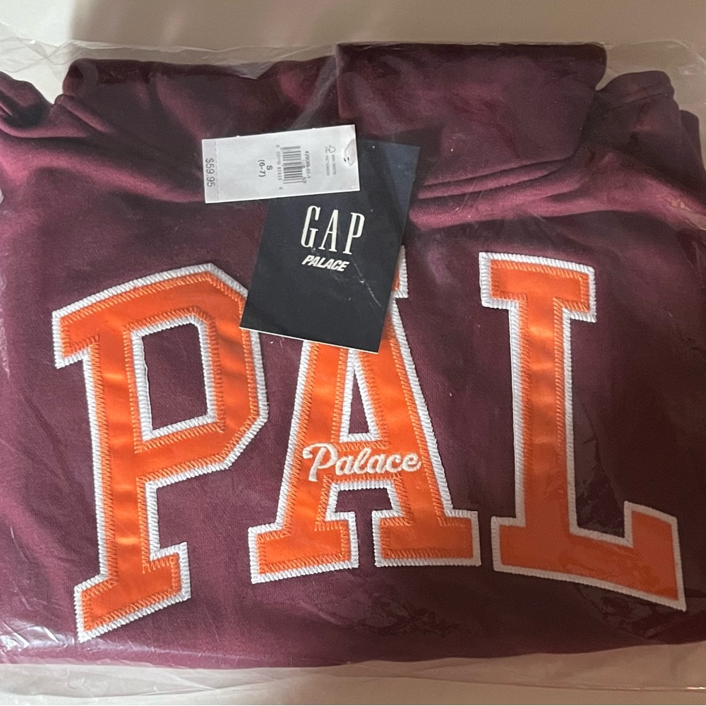GAP Palace Burgundy Hoodie with Orange Accents